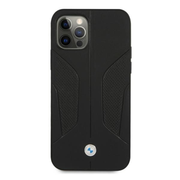 Etui BMW Apple iPhone 12 Pro Max Leather Perforate Sides Czarny Hardcase
