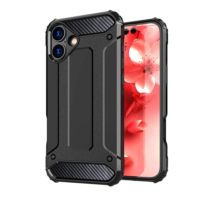 Pancerne hybrydowe etui Hybrid Armor pokrowiec futerał na iPhone 16e - czarne