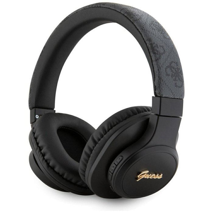 Słuchawki nauszne Guess Bluetooth 4G     Leather Tone On Tone Script czarny