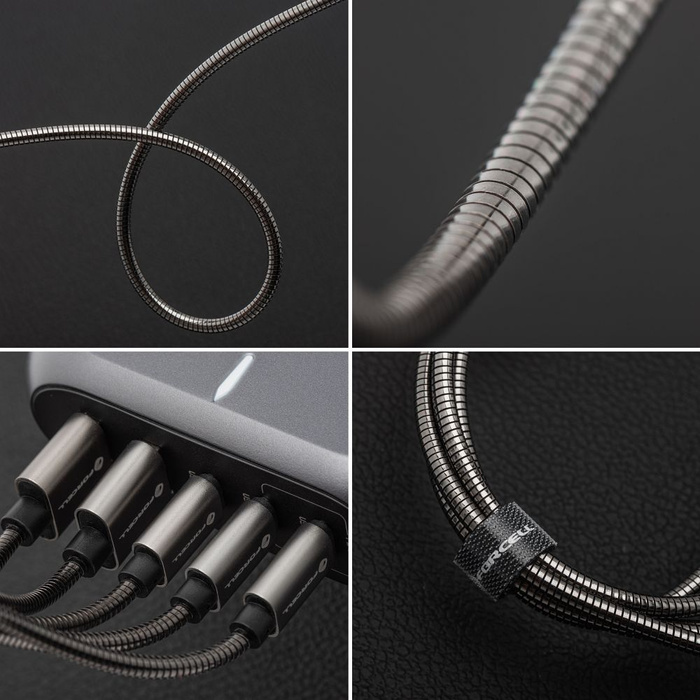 Kabel USB C do USB C Forcell F-Energy QC4.0 PD 5A 100W E-Mark Metal 2 m C239 srebrny