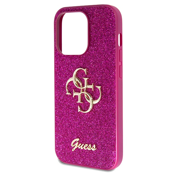 Etui Guess GUHCP15XHG4SGU iPhone 15 Pro Max 6.7" fioletowy/purple hardcase Glitter Script Big 4G Case