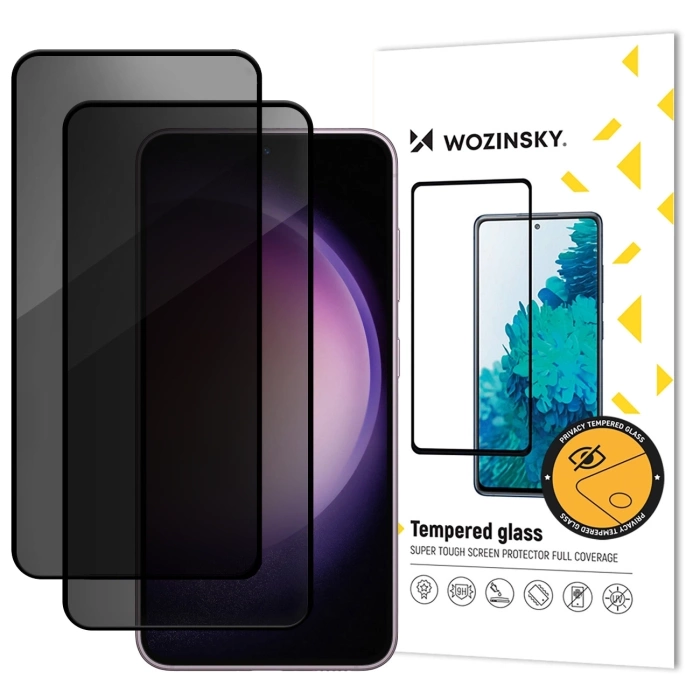 Szkło hartowane Wozinsky Privacy Glass prywatyzujące na Samsung Galaxy M56, zestaw 2 sztuk