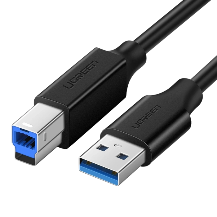 Kabel Ugreen US210 10372 do drukarki USB-A 3.0 / USB-B 5Gbps 2m - czarny