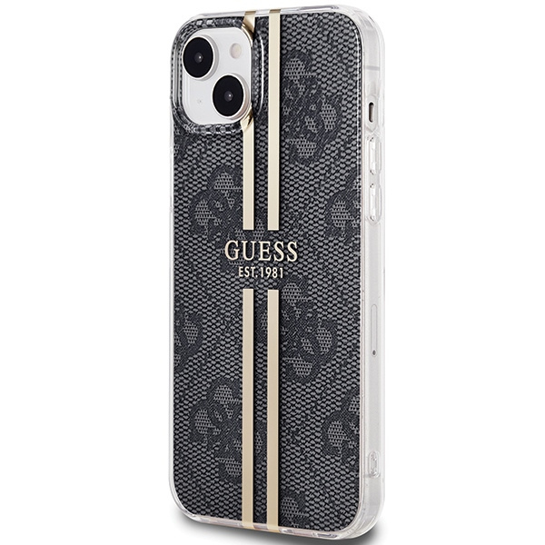 Etui Guess GUHCP15MH4PSEGK iPhone 15 Plus / 14 Plus 6.7" czarny/black hardcase IML 4G Gold Stripe Case
