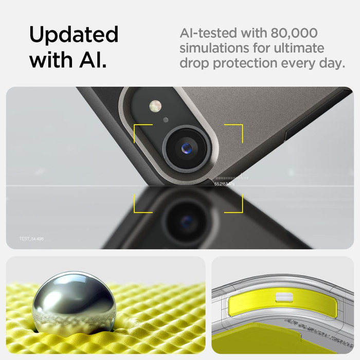 ETUI SPIGEN IPHONE 16E TOUGH ARMOR MAG MAGSAFE GUNMETAL