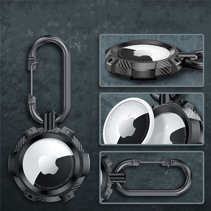 Etui Tech-protect Tpucarbon Apple Airtag Black