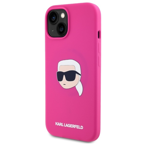 Karl Lagerfeld KLHMP15SSKHPPLF iPhone 15  6.1" fuksja/fuschia hardcase Silicone Karl Head Print MagSafe