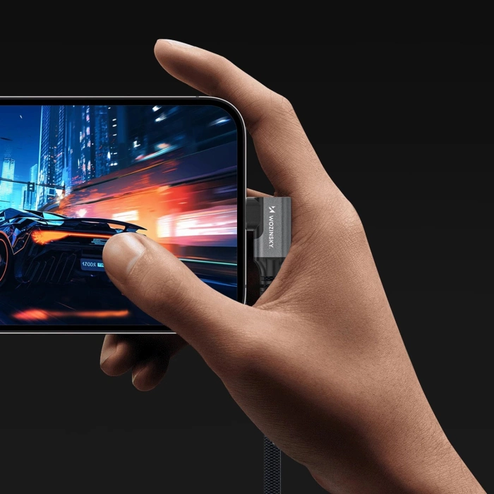 Kabel kątowy Wozinsky WPS2-UY41S USB-C Thunderbolt 4 240W 2m - czarny