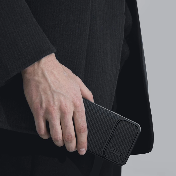 Etui Nillkin Synthetic Fiber S Case etui iPhone 14 Pro Max z osłoną na aparat czarny