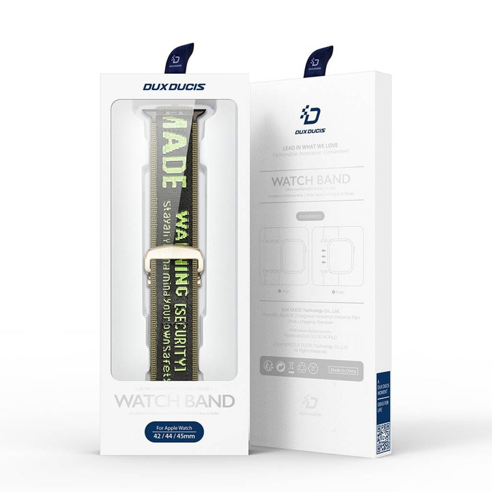 Pasek Dux Ducis Strap (Outdoor  Version) pasek Apple Watch Ultra, SE, 8, 7, 6, 5, 4, 3, 2, 1 (49, 45, 44, 42  mm) nylonowa opaska bransoleta czarno-zielony