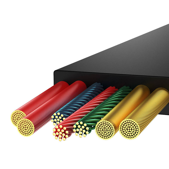 Baseus Bright Mirror 2 zwijany kabel przewód 3w1 USB Typ C - micro USB + Lightning + USB Typ C 3.5A 1.1m niebieski (CAMJ010203)