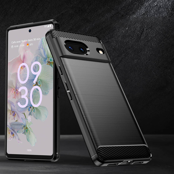 Carbon Case elastyczne etui pokrowiec Google Pixel 7 czarny