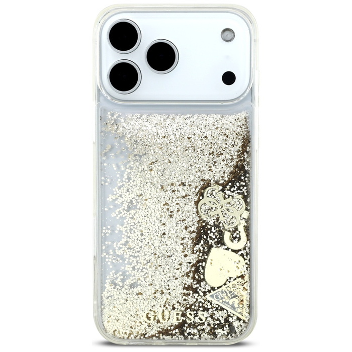 Etui Guess Liq. Glitter 4 Charms do      iPhone 17 Pro złoty
