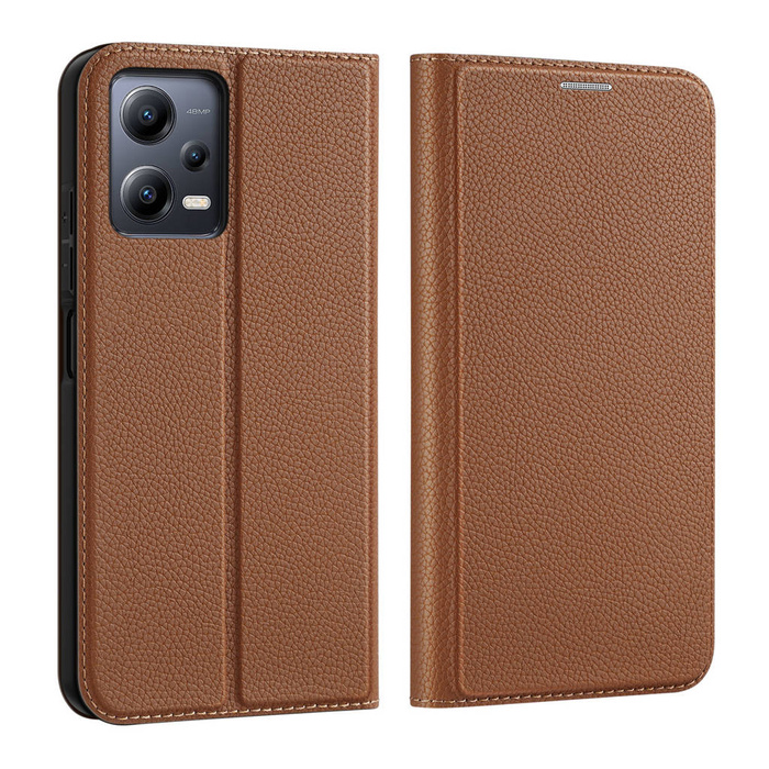 Etui Dux Ducis Skin X2 etui do Xiaomi Redmi Note 12 5G / Poco X5 5G pokrowiec z klapką portfel podstawka brązowe Case