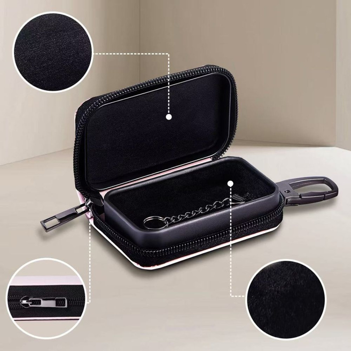 KLATKA FARADAYA TECH-PROTECT KLR300 POUCH KEYLESS RFID SIGNAL BLOCKER CASE PINK