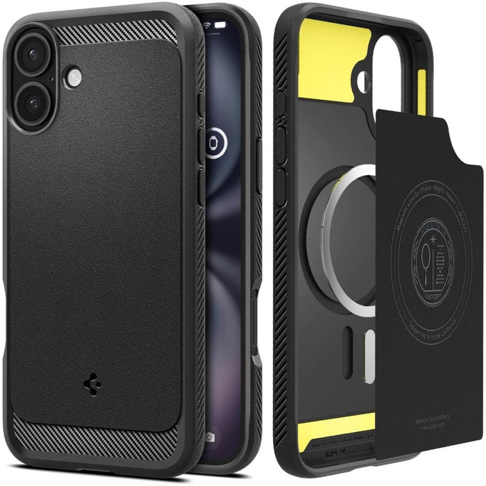 Etui iPhone 16 Spigen Rugged Armor Mag Magsafe Matte Black