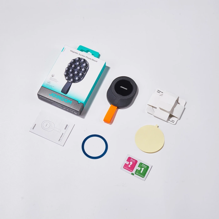 Uchwyt Joyroom JR-ZS393-S magnetyczny z przyssawkami na telefon 4.7-7" - czarno-pomarańczowy