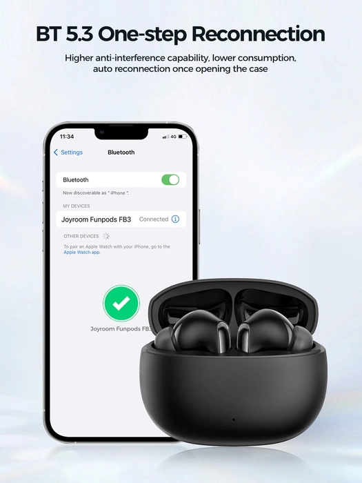 Słuchawki bezprzewodowe TWS Joyroom Funpods Series JR-FB3 Bluetooth 5.3 - czarne