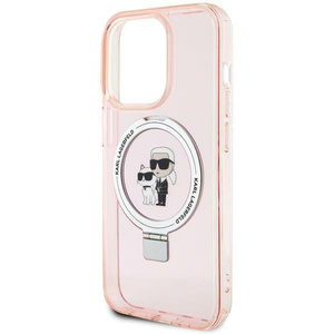 Etui Karl Lagerfeld KLHMP15LHMRSKCP iPhone 15 Pro 6.1" różowy/pink hardcase Ring Stand Karl&Choupettte MagSafe Case