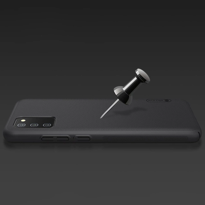 Nillkin Super Frosted Shield wzmocnione etui pokrowiec Samsung Galaxy A02s EU czarny