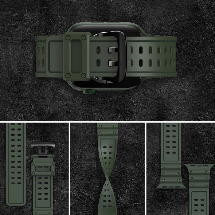 Pasek Strap Triple Protection pasek Apple Watch SE, 8, 7, 6, 5, 4, 3, 2, 1 (41, 40, 38 mm) opaska bransoleta zielony