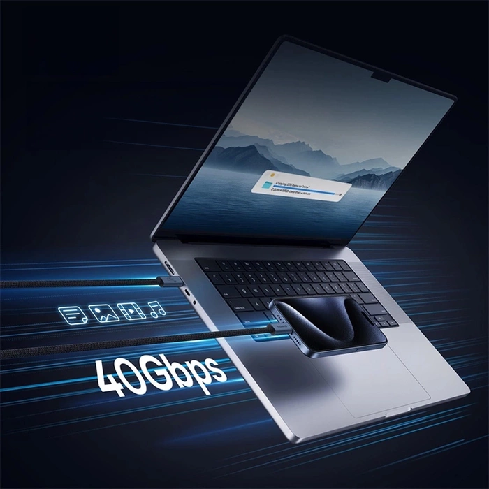 Kabel Baseus CB000068 USB-C - USB-C 240W PD 8K 60Hz 1m - czarny