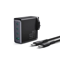 Ładowarka GaN UK Joyroom JR-TCG05UK 140W 3x USB-C USB-A + kabel USB-C / USB-C 240W 1.2m