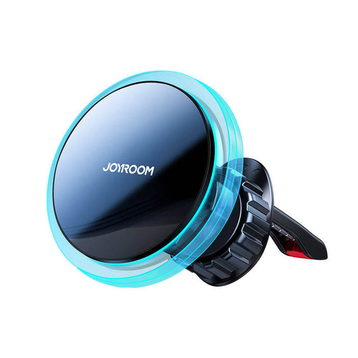 Joyroom samochodowy uchwyt magnetyczny bezprzewodowa indukcyjna ładowarka Qi 15W (kompatybilna z MagSafe do iPhone) na kratkę nawiewu srebrny (JR-ZS291)