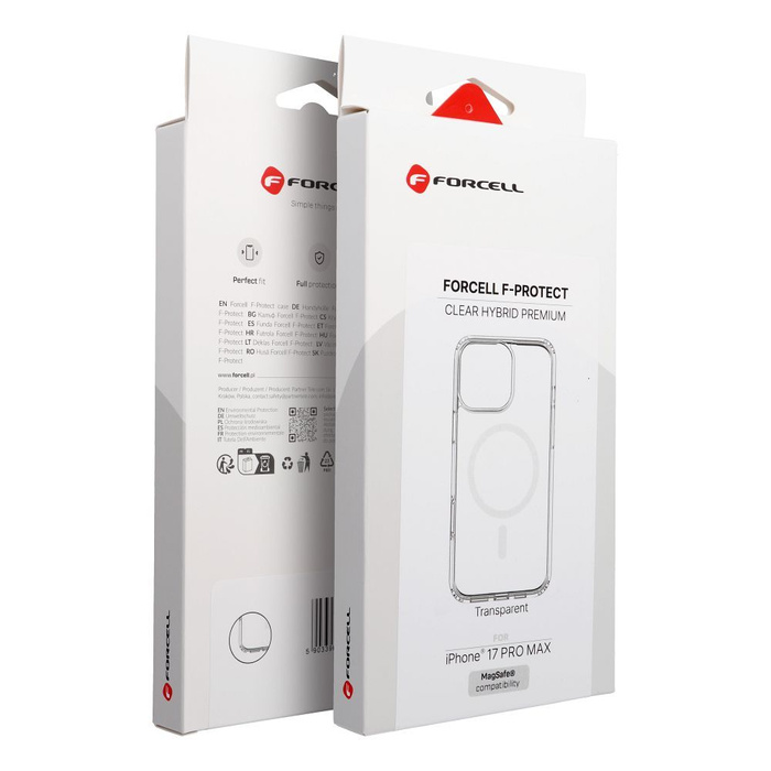 Etui na iPhone 17 PRO MAX Forcell F-Protect Clear Hybrid Premium zgodny z MagSafe transparentne 0INT