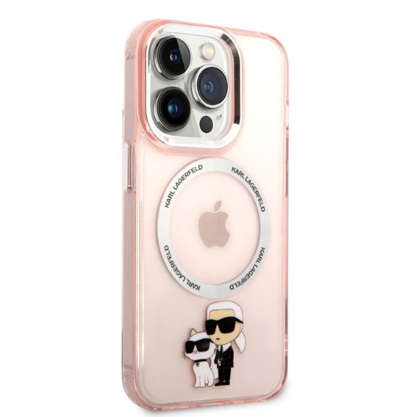 Etui KARL LAGERFELD Apple iPhone 14 Pro Max IML NFT Karl&Choupette Magsafe Różowy Hardcase