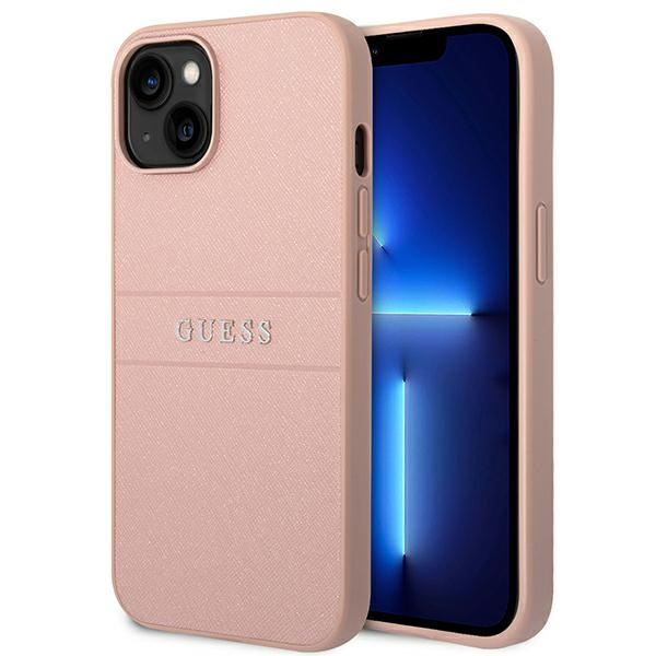 Etui GUESS Apple iPhone 14 Plus Saffiano Strap Różowy Case