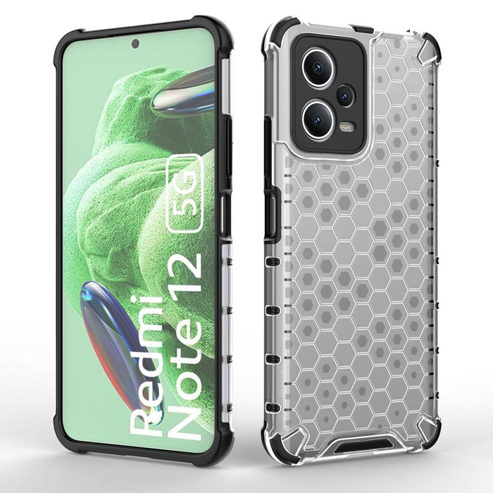 Etui Honeycomb etui do Xiaomi Redmi Note 12 5G / Poco X5 5G pancerny hybrydowy pokrowiec czarne Case