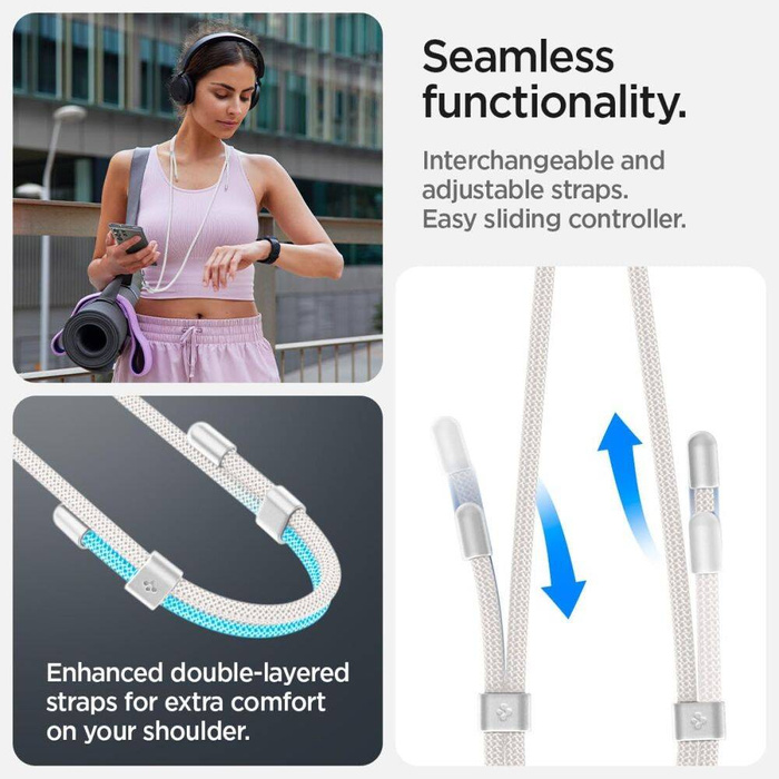 SMYCZ SPIGEN UNIVERSAL STRAP SET CROSSBODY & WRIST PEARL WHITE