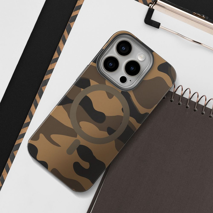 Etui na iPhone 16 PRO MAX Forcell F-Protect Levels Dual Layer 4D technology zgodny z MagSafe Military Drop-Test desert camo