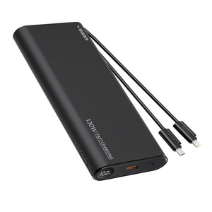 Powerbank Veger TCE130 (W2503) PD 130W 25000 mAh z wbudowanymi kablami Typ C / Lightning czarny 0INT