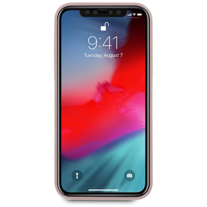 Etui GUESS Apple iPhone 12 Mini Silicone Script Gold Logo Jasnoróżowy Hardcase