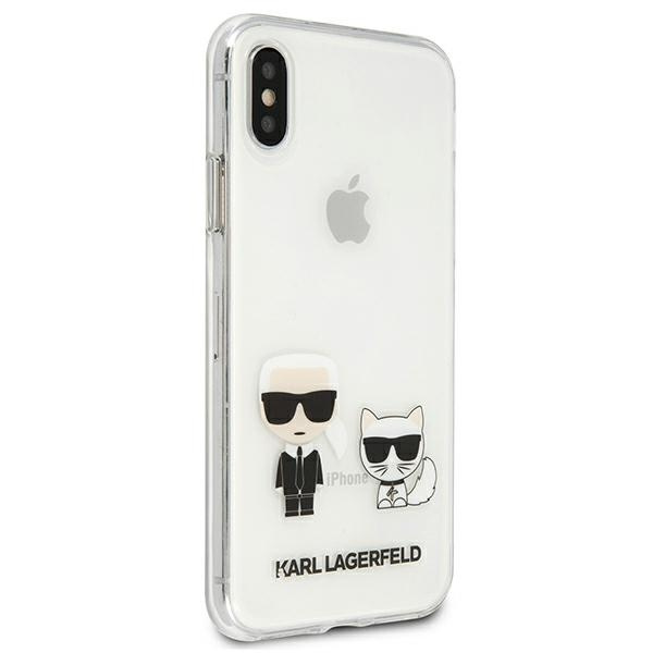 Etui KARL LAGERFELD Apple iPhone Xs Max Transparent Karl & Choupette Bezbarwny Hardcase