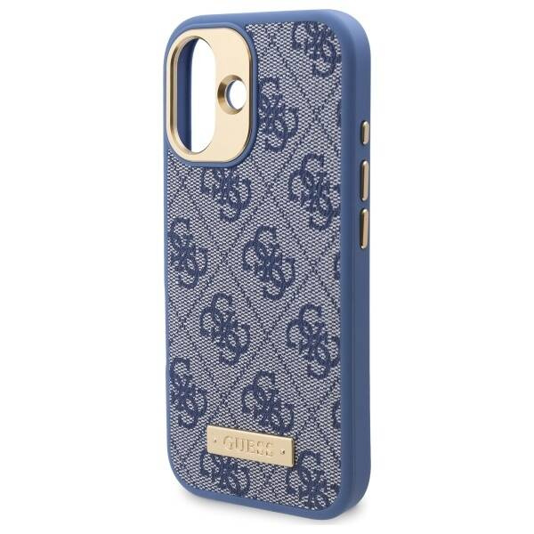 Etui Guess iPhone 16 Plus 6.7" niebieski/blue hardcase 4G Logo Plate MagSafe