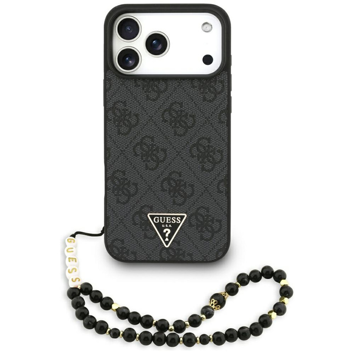 Etui Guess 4G Strap Triangle Logo        MagSafe do iPhone 17 Pro Max czarny