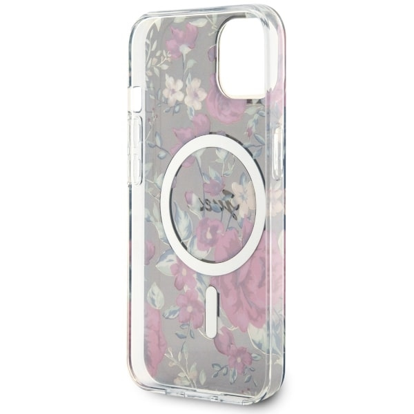 Etui Guess GUHMP14MHCFWSA iPhone 14 Plus 6.7" zielony/khaki hardcase Flower MagSafe Case