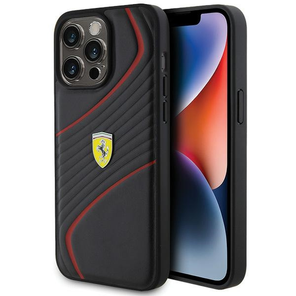 Etui Ferrari FEHCP15XPTWK iPhone 15 Pro Max 6.7" czarny/black hardcase Twist Metal Logo Case