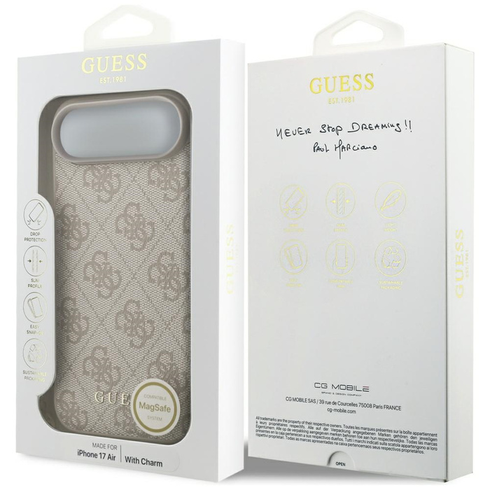 Etui Guess 4G Charms Collection MagSafe  do iPhone Air różowy