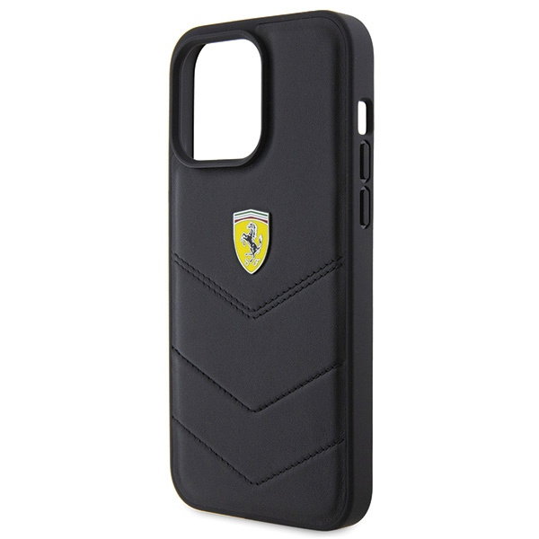 Etui Ferrari FEHCP15XRDUK iPhone 15 Pro Max 6.7" czarny/black hardcase Quilted Metal Logo Case