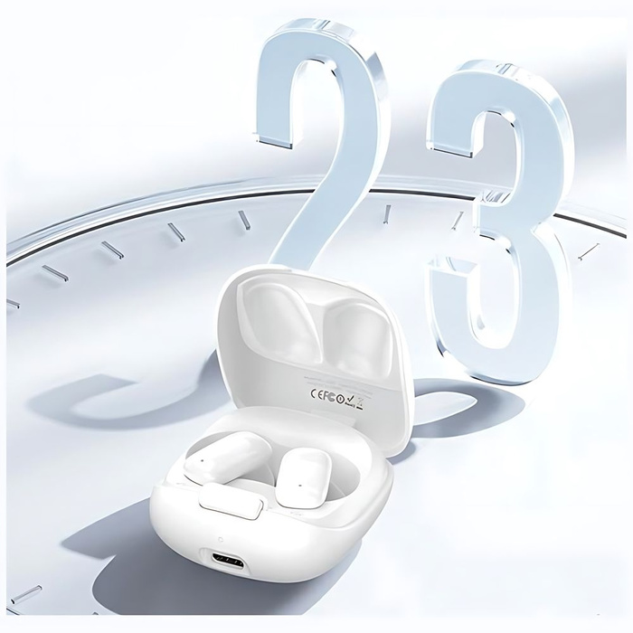 USAMS Słuchawki Bluetooth 5.3 TWS ID Series bezprzewodowe biały/white BHUID02 (ID25)