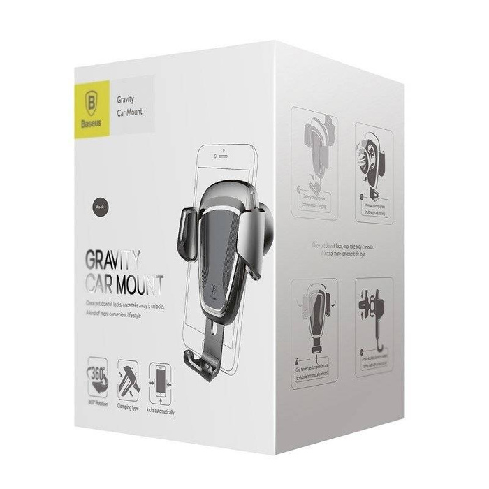  Uchwyt grawitacyjny BASEUS na kratkę samochodu czarny SUYL-01