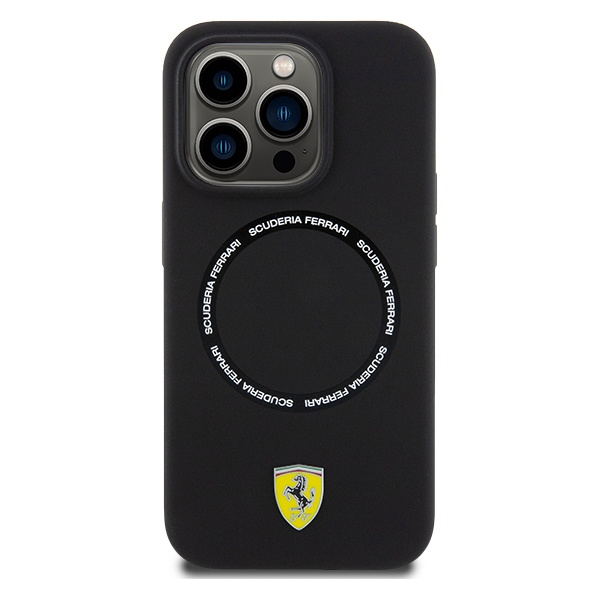 Etui Ferrari FEHMP15XSBAK iPhone 15 Pro Max 6.7" czarny/black hardcase Printed Ring MagSafe Case