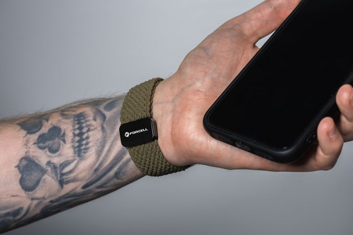 FORCELL F-DESIGN FA02 pasek magnetyczny nylonowy do APPLE Watch 38 / 40 / 41 mm ciemny oliwkowy
