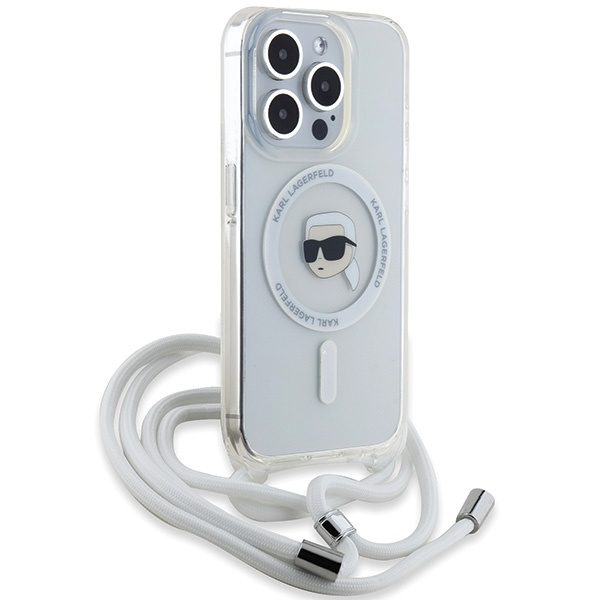 Etui Karl Lagerfeld KLHMP15LHCKHNT iPhone 15 Pro 6.1" hardcase transparent Crossbody IML Karl Head Magsafe
