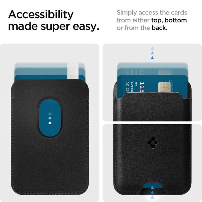 PORTFEL MAGSAFE SPIGEN VALENTINUS UNIWERSALNY CARD HOLDER CZARNY