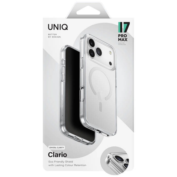 Etui UNIQ Clario do iPhone 17 Pro Max    Magclick Charging przezroczysty